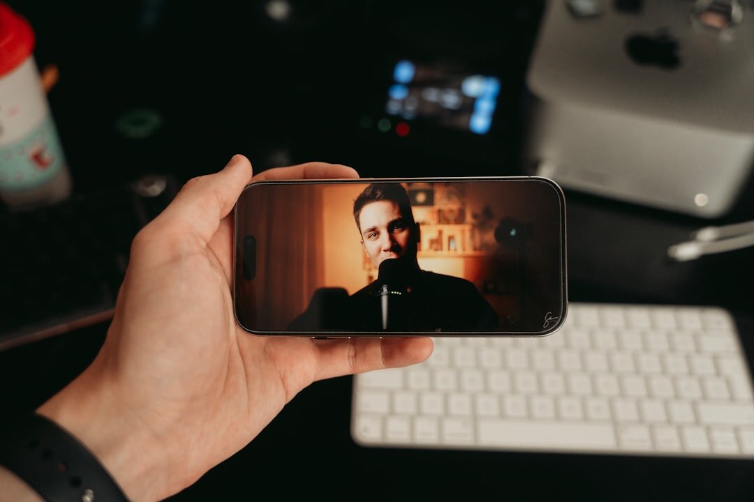 social media influencer on phone